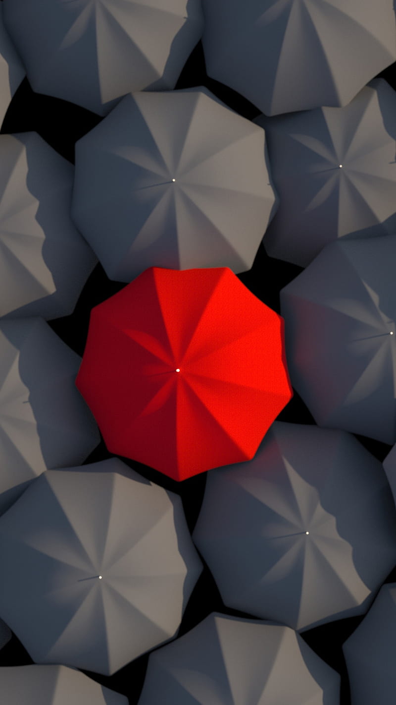 red umbrella, black, rain, sun, winter, HD phone wallpaper