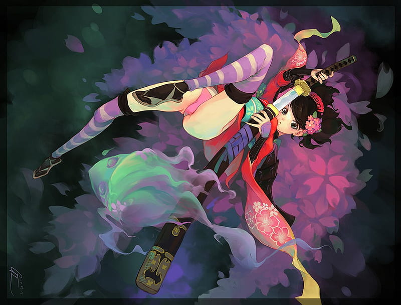 Momohime, oboro muramasa, videogame, girl, HD wallpaper