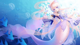 Video Game, Genshin Impact, Mermaid , Sangonomiya Kokomi, HD wallpaper