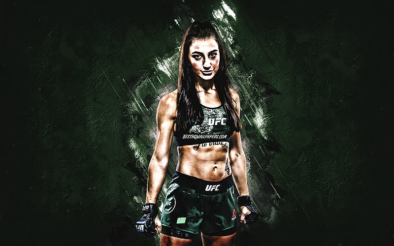 Nadia Kassem, UFC, australian fighter, portrait, green stone background, Ultimate Fighting Championship, HD wallpaper
