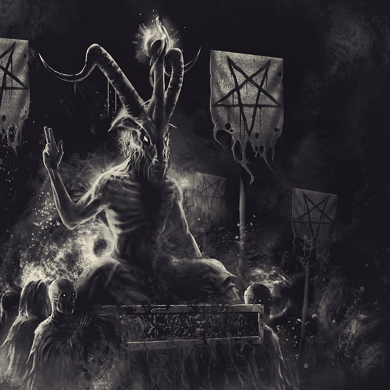 Satanism, devils, pentagram, inverted pentagram, baphomet, HD phone wallpaper