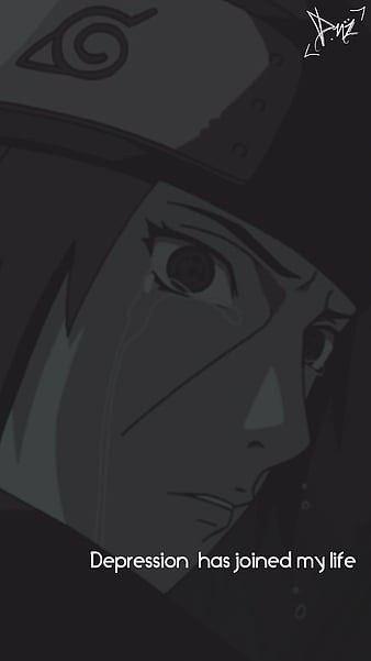 Naruto triste, anime, manga, naruto shippuden, preto, sad, HD