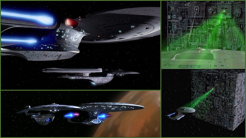 Ships From Star Trek: The Next Generation, Borg, Enterprise, Star Trek Ships, spaceships, HD wallpaper