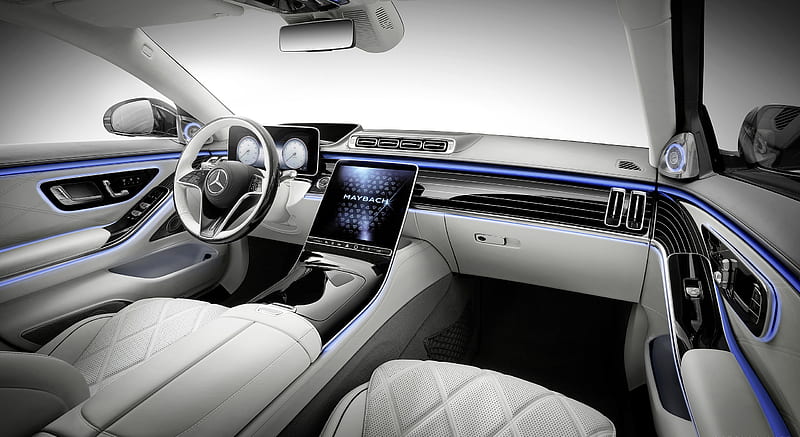 2021 Mercedes-Maybach S-Class (Color: Designo Crystal White / Silver Grey Pearl) - Interior , car, HD wallpaper