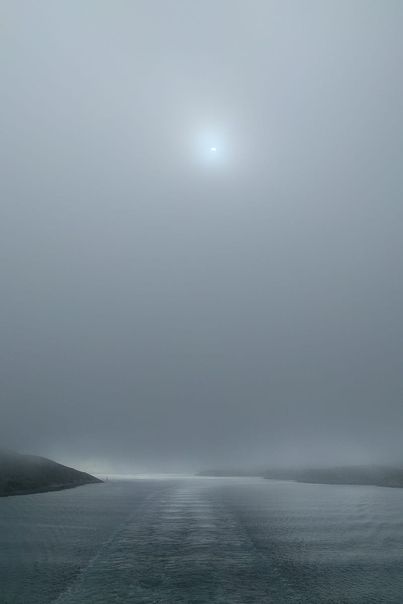 Costal, coast, fog, foggy, landscape, monochrome, nature, sea, water, HD phone wallpaper