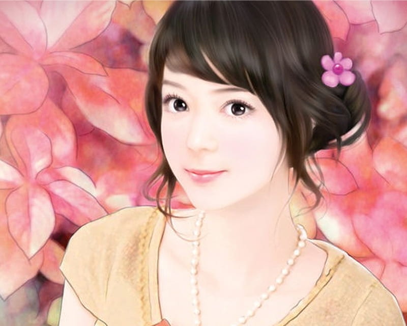 Chinese Girl 12, pretty, bonito, woman, women, nice, anime, hot, beauty, anime girl, female, sexy, cute, girl, oriental, flower, chinese, lady, maiden, HD wallpaper