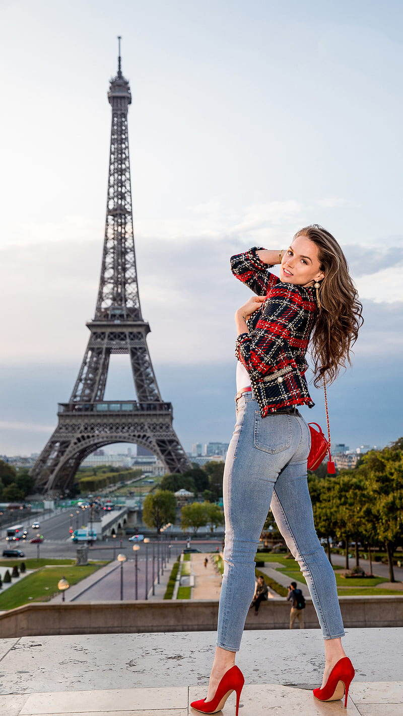 Tori Black, women, model, pornstar, women outdoors, jeans, red high heels,  Eiffel Tower, HD phone wallpaper | Peakpx