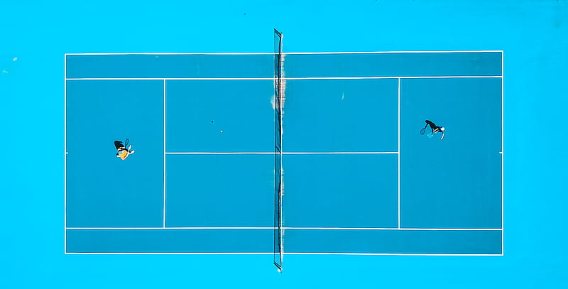 aerial graphy of two person playing tennis, HD wallpaper