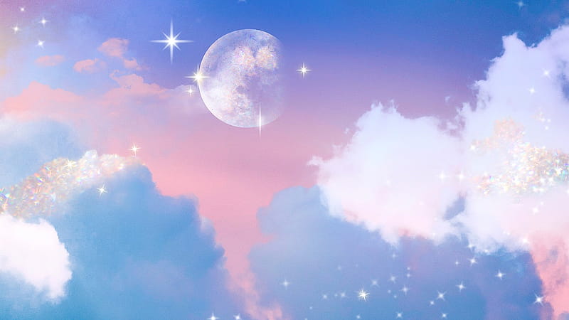 Pastel Moon ., PNG Stickers, & Background - rawpixel, Pink and Blue Moon,  HD wallpaper | Peakpx