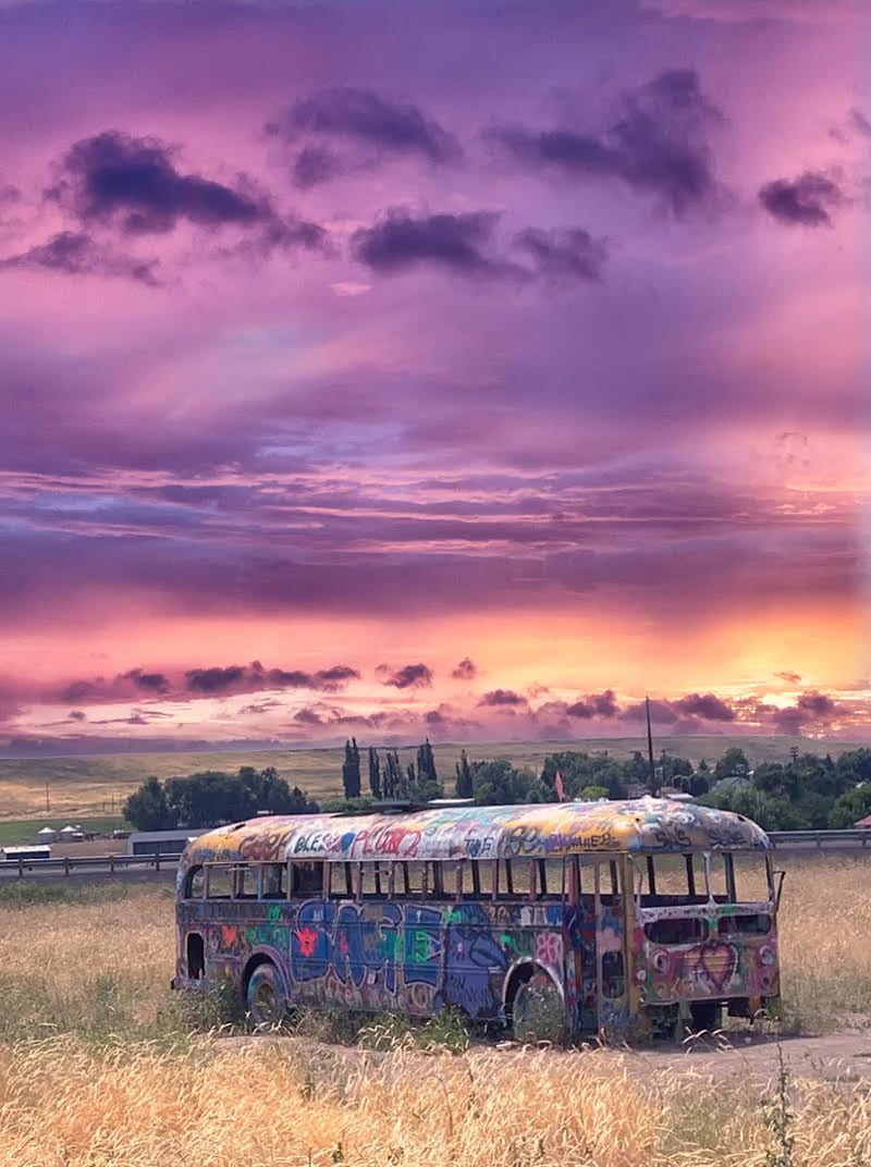 Love Bus, 60s, Wanderlust, car, cloud, gold, hippy, pink, purple, sky,  sunset, HD phone wallpaper | Peakpx