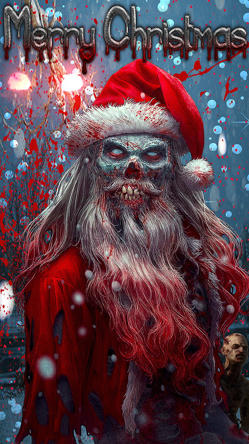zombie christmas, happy holidays, horror, merry christmas, zombies, HD phone wallpaper