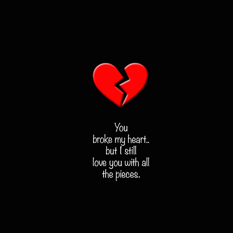 Broken Heart, black, broken, siempre, heart, love, red, relationship, HD phone wallpaper