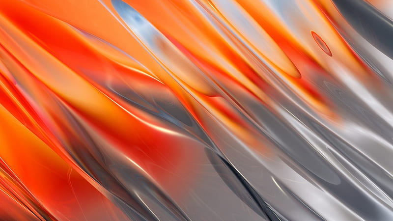 Orange Grey Paint Liquid Shades Abstraction Abstract, HD wallpaper