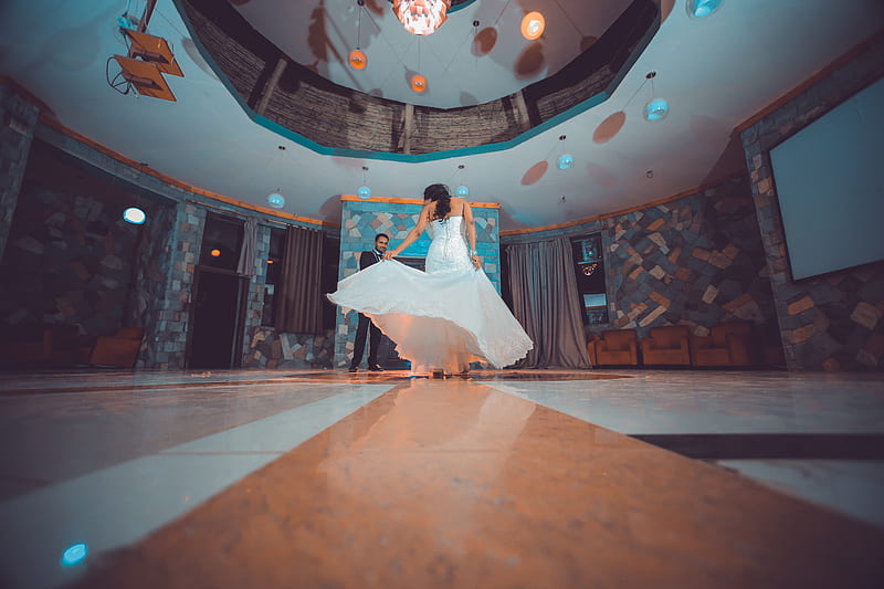woman in white dancing in a ballroom, HD wallpaper