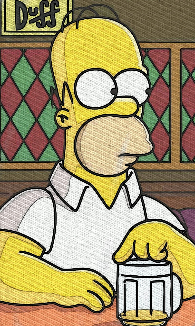 Homer, beer, duff, simpsons, HD phone wallpaper