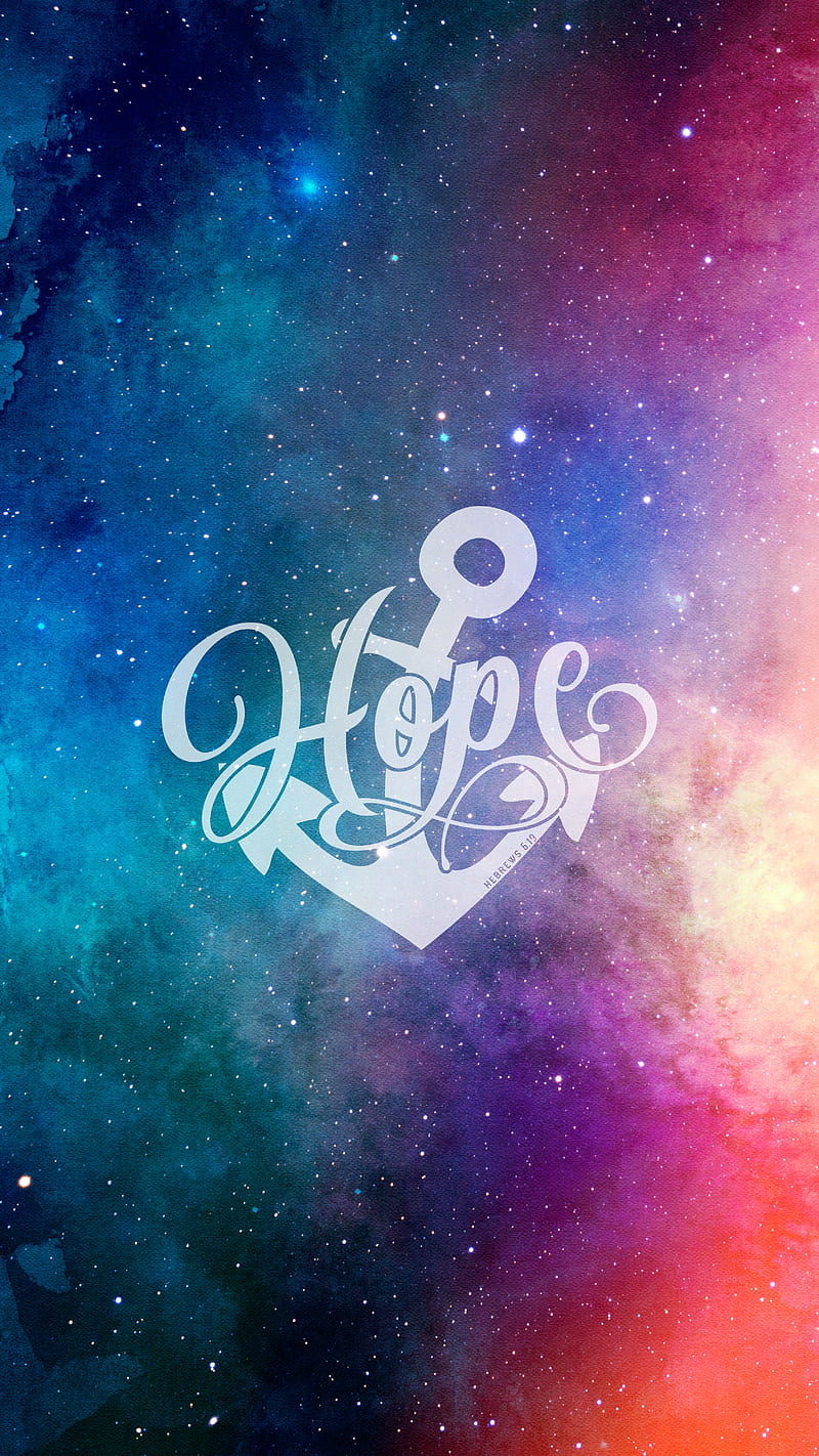 Hope Anchor Space, TheBlackCatPrints, believe, believer, bible quotes, bible verse, blue, christian, christian family, christian life, christianity, cosmos, dark, darkness, faith, green, hebrews 6:19, hope is an anchor for the soul, night, purple, quotes, red, sayings, scripture, sky, stars, HD phone wallpaper