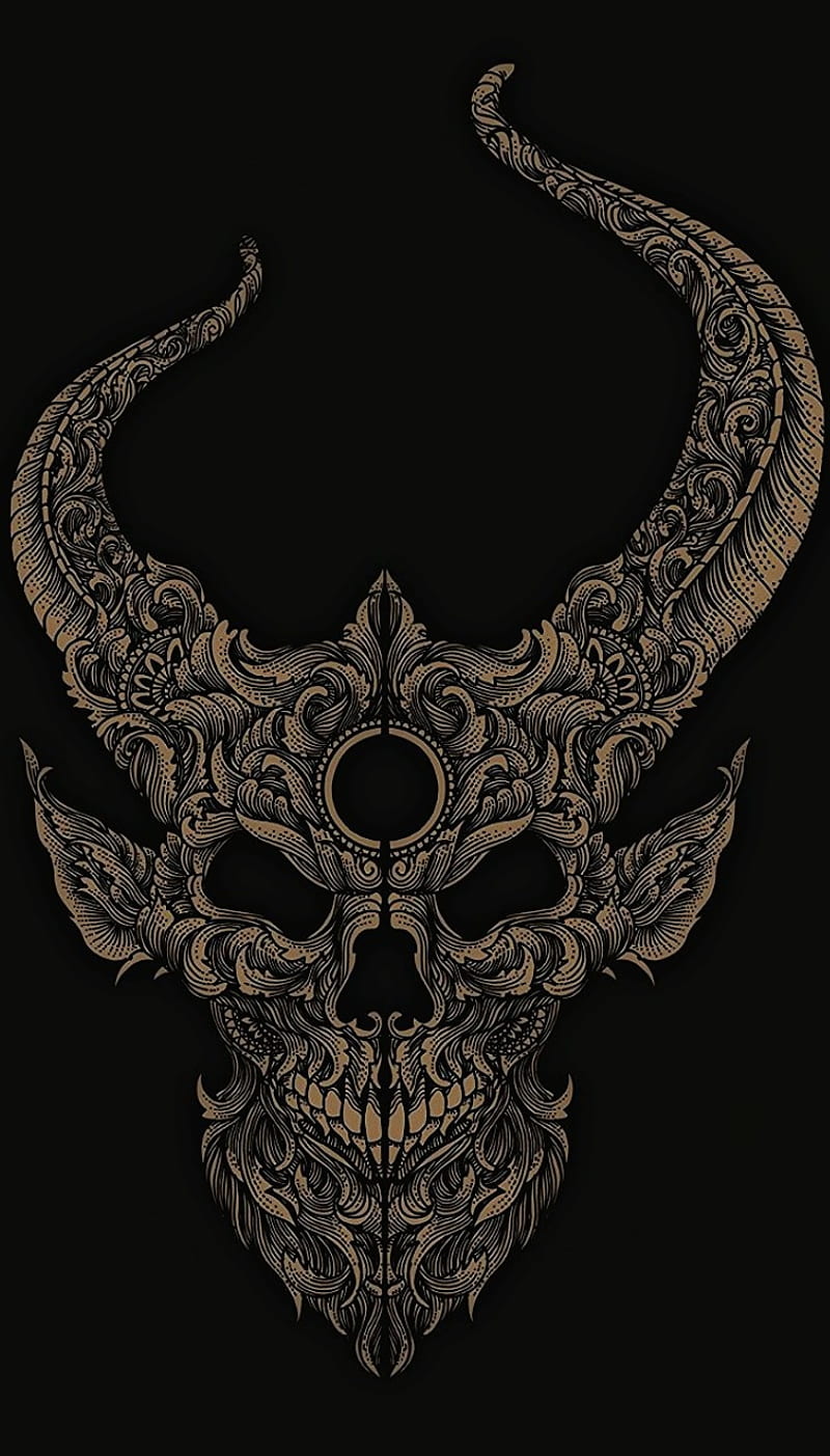 DemonHunter Outlive3, beard, demon, demon hunter, horn, hunter, metal, metalcore, outlive, skull, HD phone wallpaper