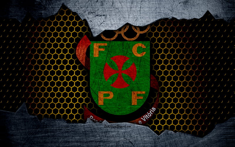 Pacos de Ferreira logo, Primeira Liga, soccer, football club, Portugal, Ferreira, grunge, metal texture, Pacos de Ferreira FC, HD wallpaper