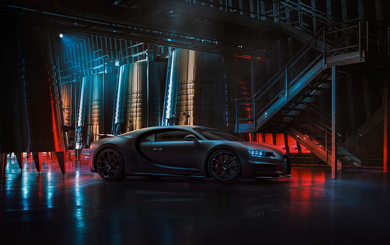 Black Bugatti Chiron 2020 , bugatti, 2020-cars, carros, behance, HD wallpaper