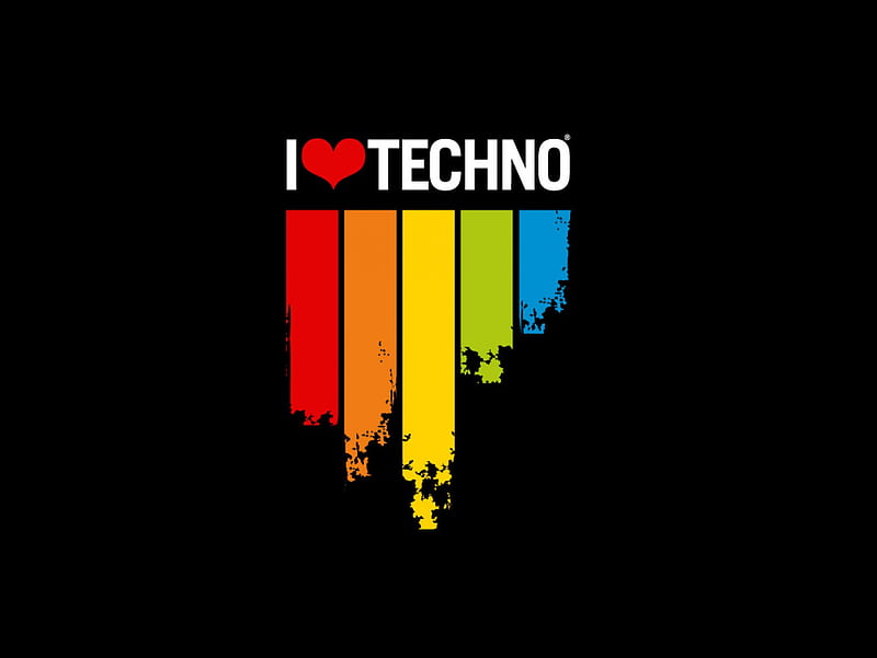 I Love Techno, music, HD wallpaper