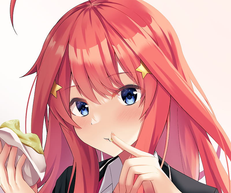 Hình nền : 5 toubun no Hanayome, Anime cô gái, tóc dài, Ngực to, váy cưới,  Râu đỏ, Mở miệng, mắt xanh, cánh hoa, Nakano Itsuki, Nhìn vào người xem,  2D, truyện,