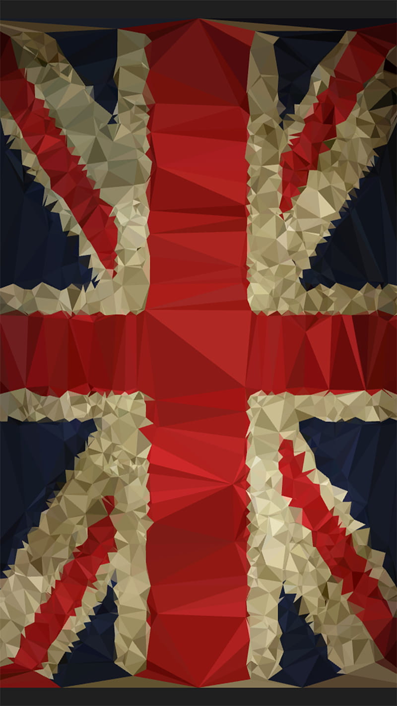 Union Jack abstract, background, flag, hipster, lowpoly, hop, vintage, HD phone wallpaper
