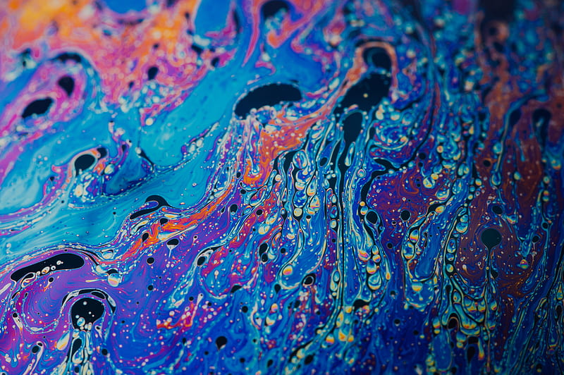 paint, liquid, stains, fluid art, multicolored, spots, HD wallpaper
