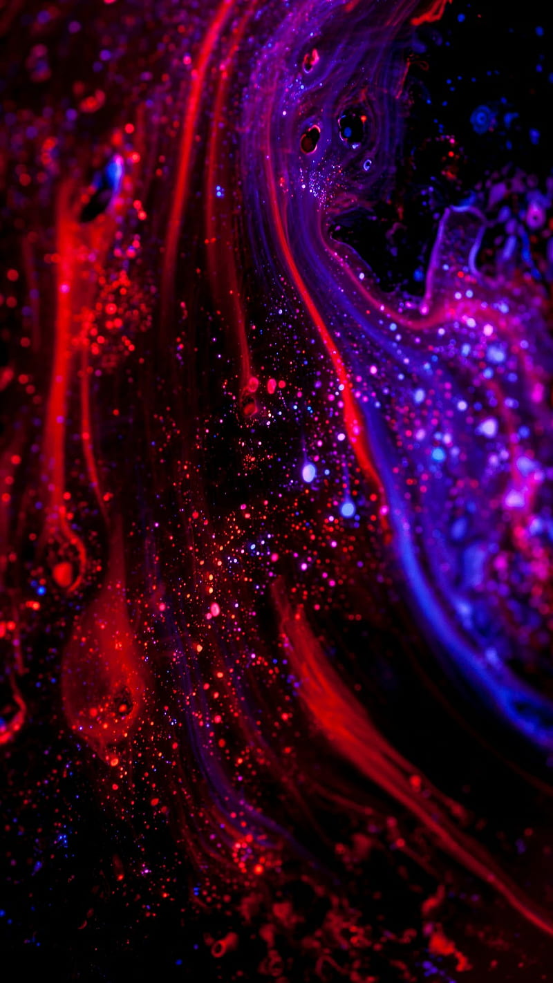Abstract, background, purple, red, shiny, stars, HD phone wallpaper