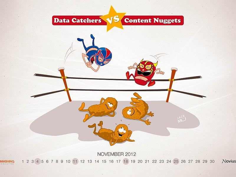Content Nuggets vs Data Catchers-November 2012 calendar, HD wallpaper