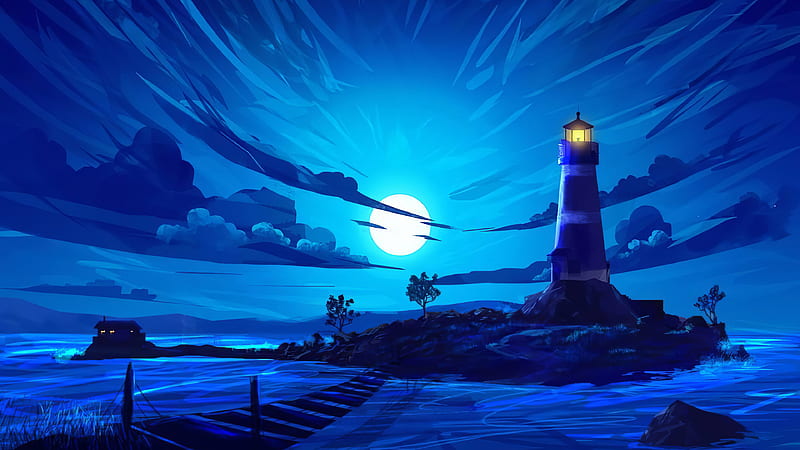 Lighthouse Illustration , lighthouse, artist, artwork, digital-art, HD wallpaper