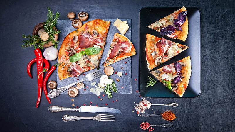 Pizza On Plate Food, HD wallpaper