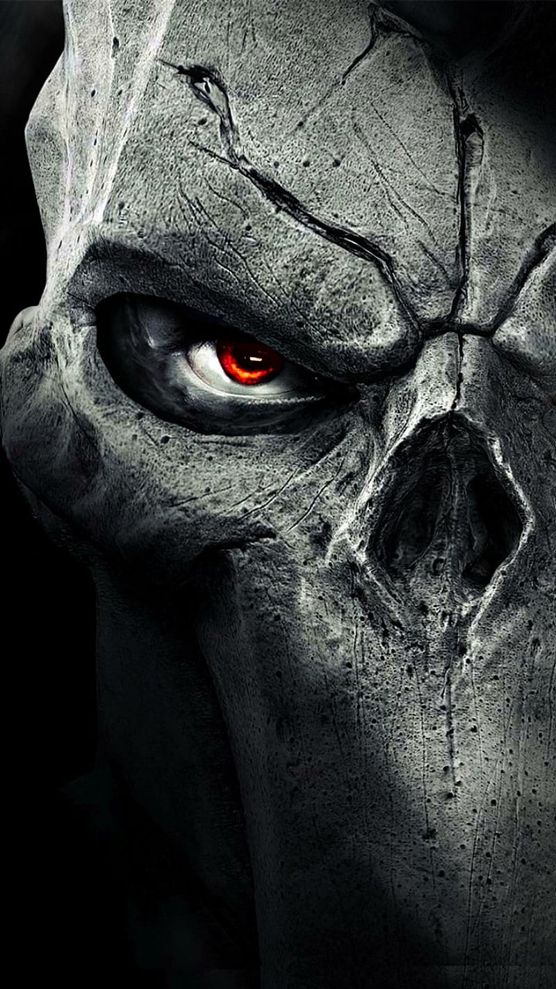 Darksiders 2 skull, dark, darksiders 2, eye, death, grim, reaper, gothic, HD phone wallpaper