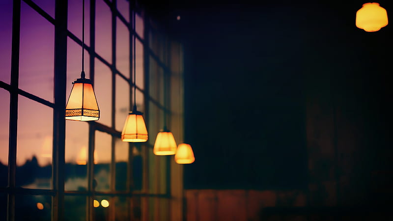 lamps, windows, indoors, interior design, HD wallpaper