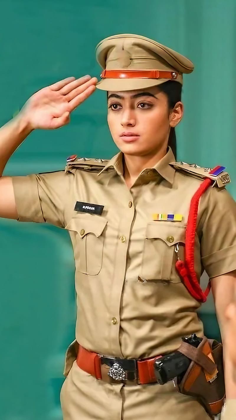 Girl Police, Rashmika Mandanna In Police Uniform, rashmika mandanna, police uniform, actress, HD phone wallpaper