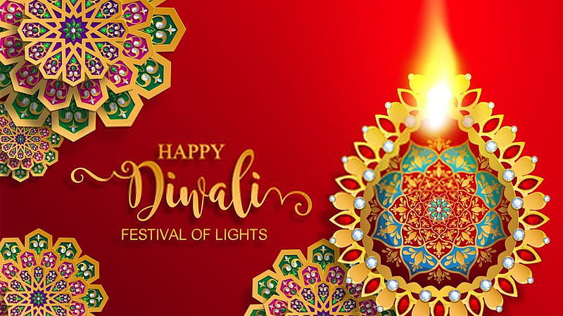 Happy Diwali Festival Of Lights In Red Background Diwali, HD wallpaper |  Peakpx