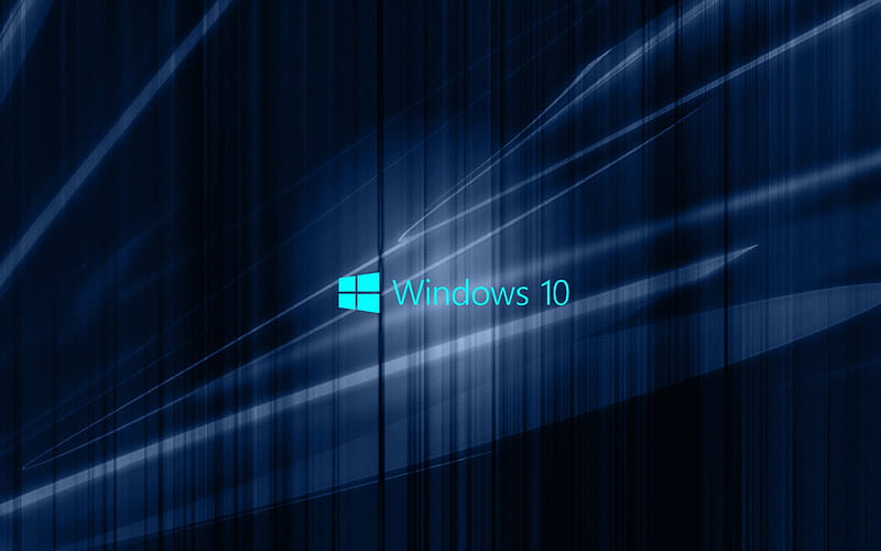 Windows 10, blue abstraction, blue background, logos Windows, HD wallpaper