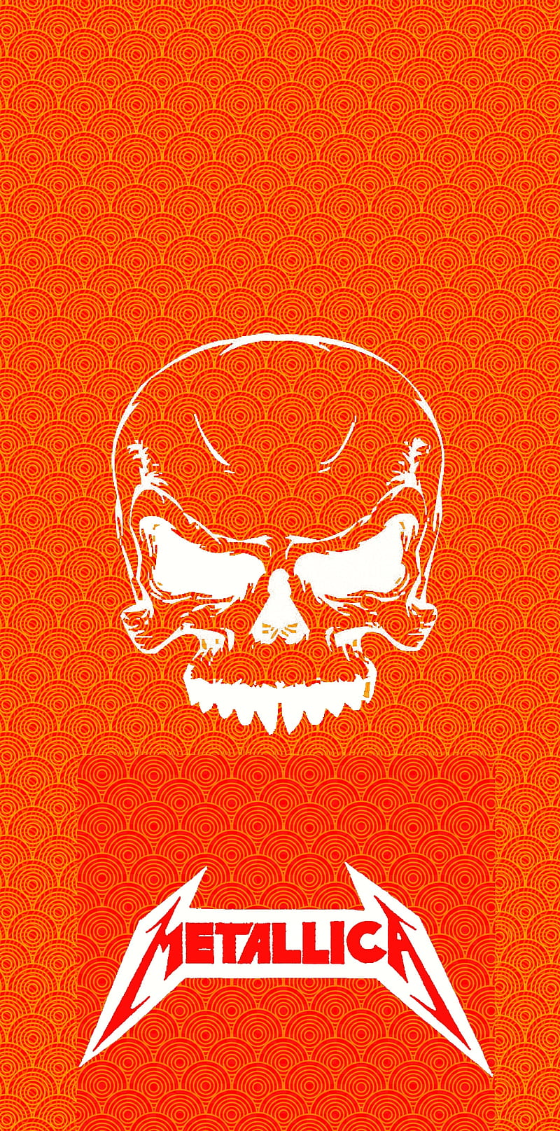 Metallica , best, cool, metallica, orange, red, rock, skull, HD phone wallpaper