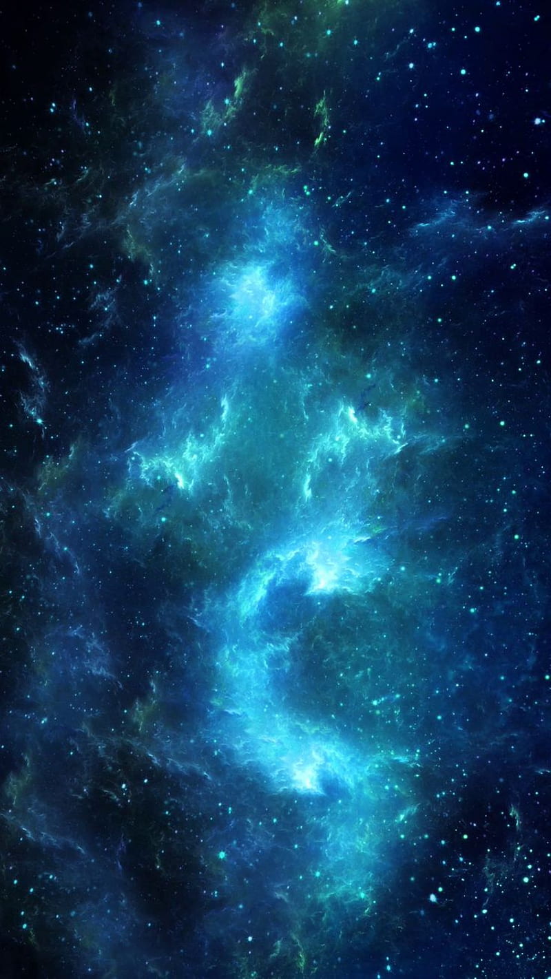 Galaxy, black, blue, green, nature, nebula, stars, universum, white, HD phone wallpaper