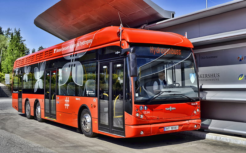 Van Hool newA330 Hydrogen Fuel Cell Bus, passenger transport, 2020 buses, EU-spec, 2020 Van Hool newA330, passenger bus, Van Hool, R, HD wallpaper