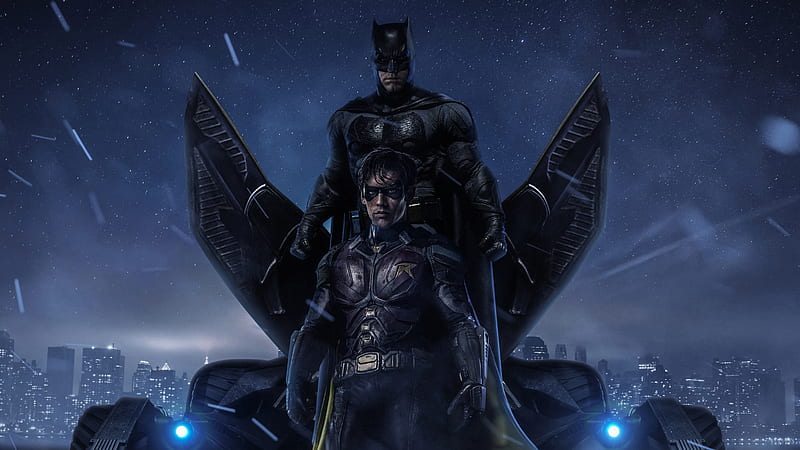 Batman And Robin, batman, robin, titans, artwork, superheroes, digital-art, behance, artist, HD wallpaper