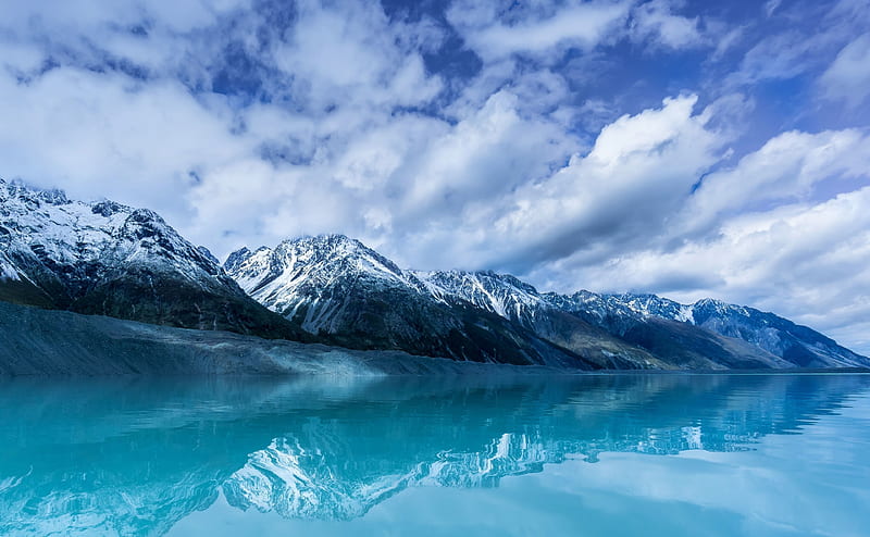 Mountains Reflected in Water Ultra, Nature, Mountains, Scenery, Mountain, Lake, Clouds, Reflection, HD wallpaper