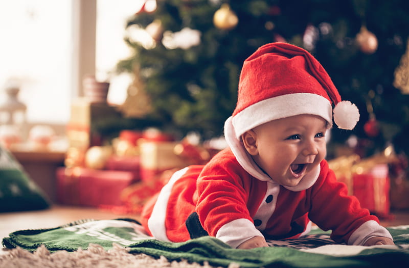 Christmas Baby Santa Outfit, baby, cute, christmas, celebrations, santa-claus, HD wallpaper