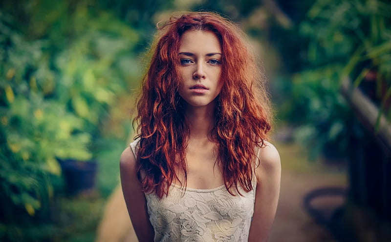 Redhead Beauty Female Curly Hair Model Redhead Ginger Woman Women Curls Hd Wallpaper 