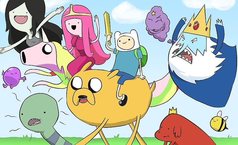 Tv Show, Adventure Time, Princess Bubblegum, Finn (Adventure Time), Jake (Adventure Time), Marceline (Adventure Time), Ice King (Adventure Time), HD wallpaper