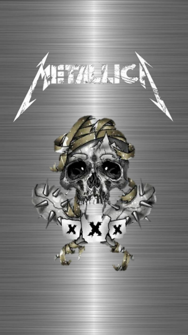 Metallica, band, bay area, brushed metal, california, reload, san francisco, silver, skull, HD phone wallpaper