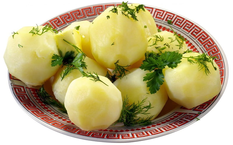 Boiled Potatoes, meal, delicious, food, potato, healthy, plate, vegetables, HD wallpaper
