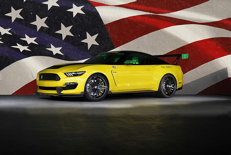 2016 Ford “Ole Yeller” Mustang Shelby GT350, Gt, Yellow, Ford, Wing, HD wallpaper