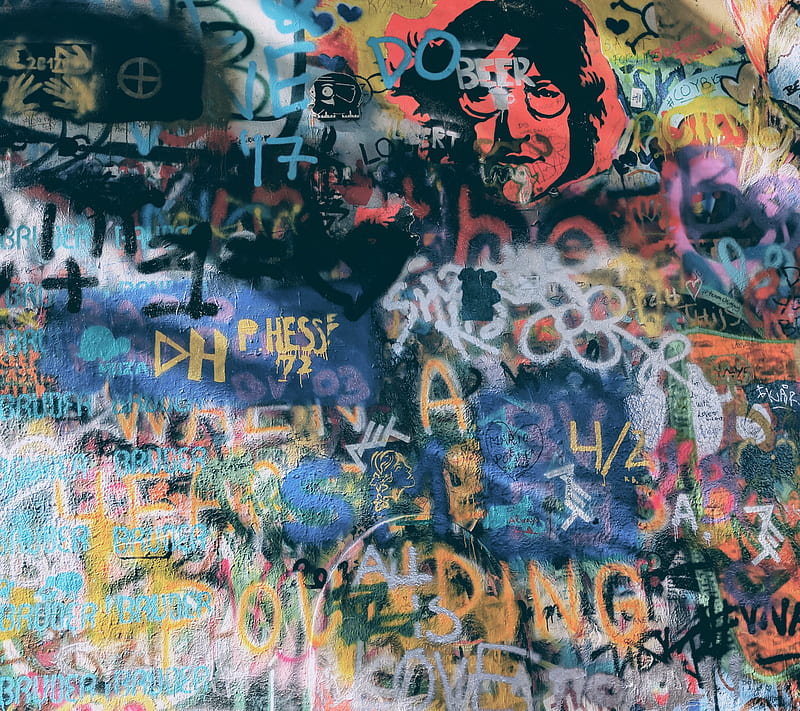 Lennon wall, graffiti, john, HD wallpaper