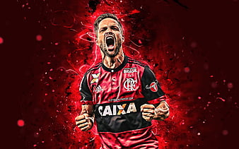 Diego, red stone, Flamengo, joy, football, brazilian footballers ...