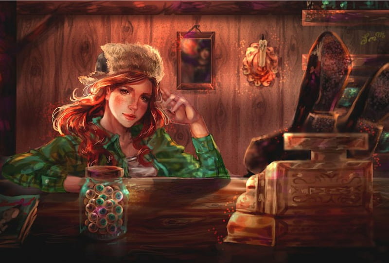 Mystery Shack, mystery, art, fantasy, lady, HD wallpaper